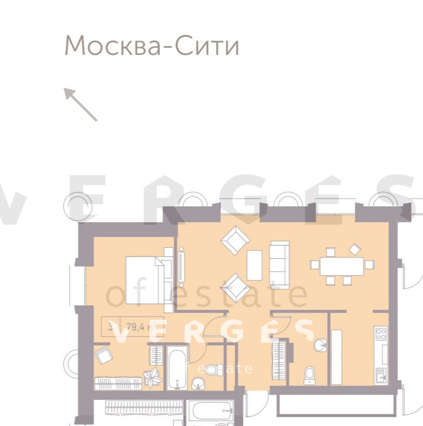 Продается 3-комнатная квартира, площадью 78.00 кв.м. Москва, Кутузовский проспект, дом 12