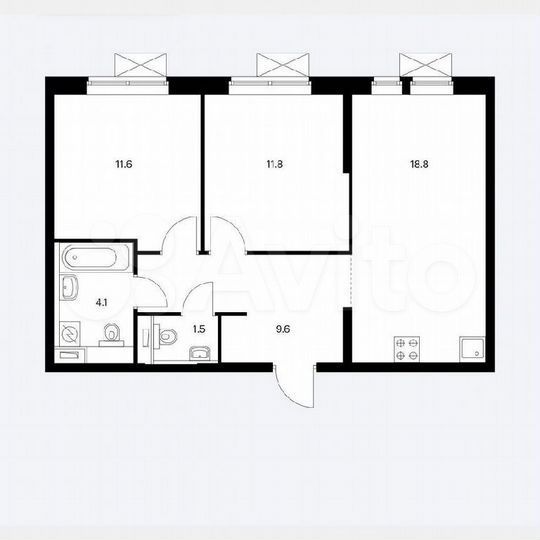 Продается 3-комнатная квартира, площадью 58.40 кв.м. Москва, проезд 2-й Нагатинский, дом 2/2к2