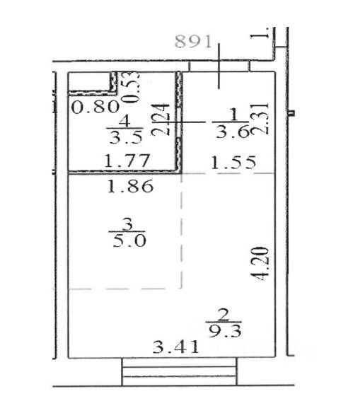 Продается 1-комнатная квартира, площадью 21.40 кв.м. Москва, улица Анны Ахматовой, дом 11к3