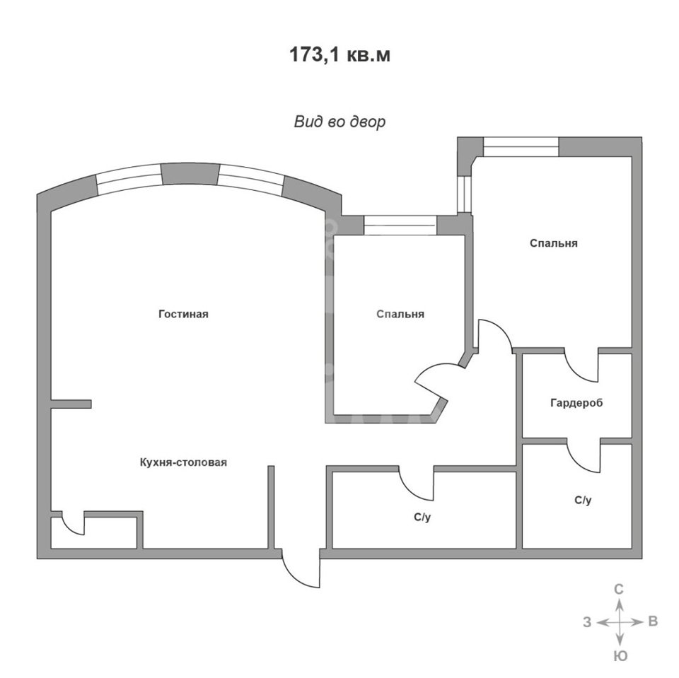 Продается 3-комнатная квартира, площадью 173.10 кв.м. Москва, переулок 1-й Смоленский, дом 17