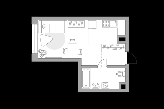 Продается 1-комнатная квартира, площадью 28.20 кв.м. Москва, улица Народного Ополчения, дом 34