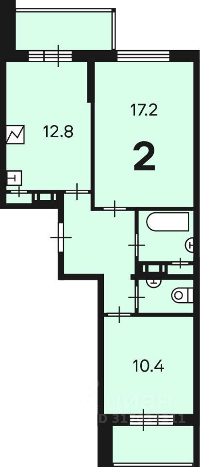 Продается 2-комнатная квартира, площадью 53.40 кв.м. Москва, Долгопрудная аллея, дом 14к1