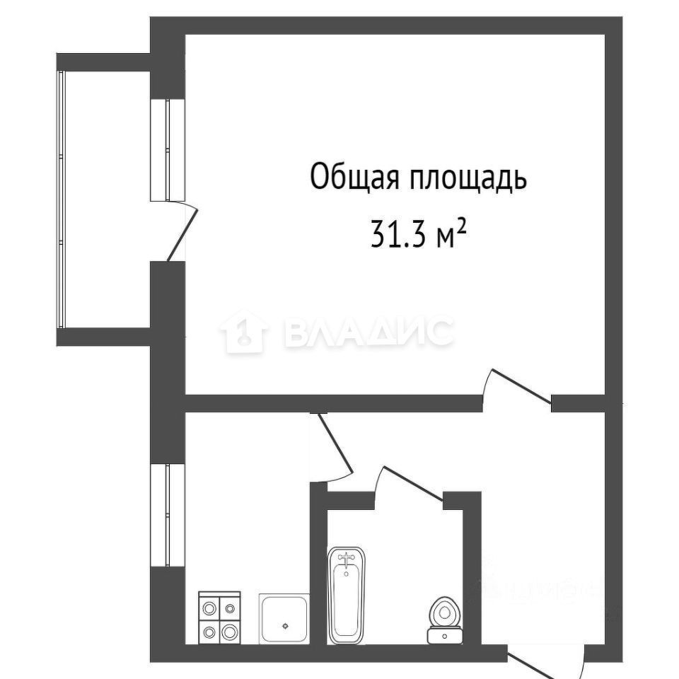 Продается 1-комнатная квартира, площадью 30.00 кв.м. Москва, улица Шверника, дом 22к1