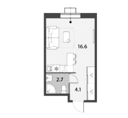 Продается 1-комнатная квартира, площадью 23.00 кв.м. Москва, улица Производственная