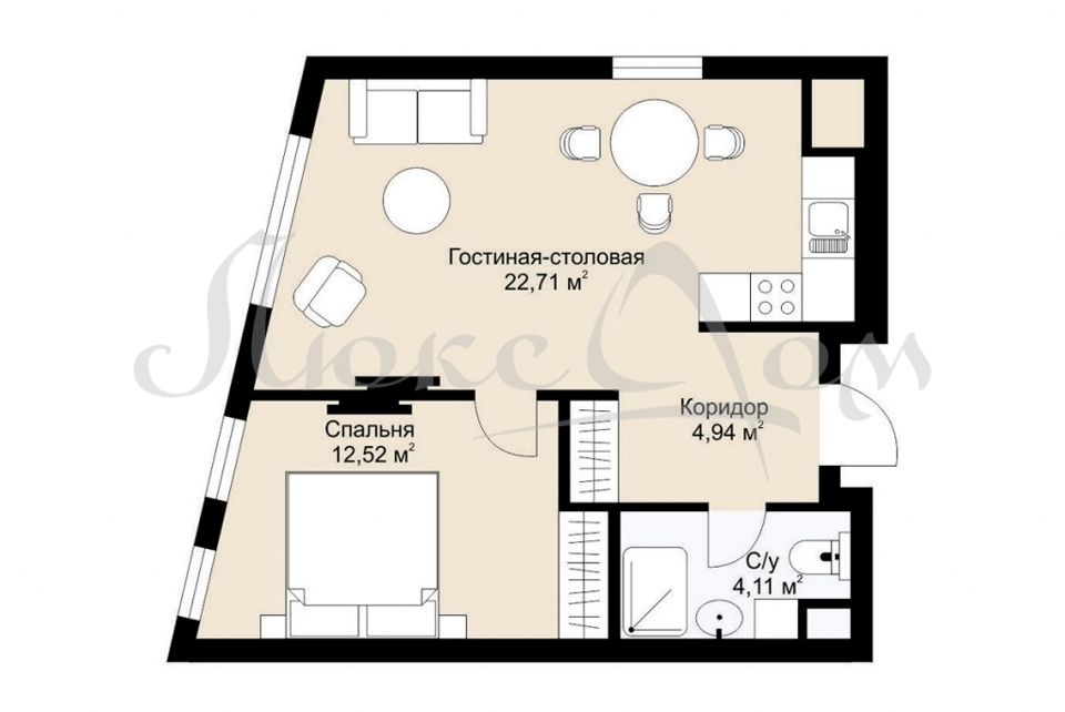 Продается 2-комнатная квартира, площадью 44.30 кв.м. Москва, набережная Озерковская, дом 6
