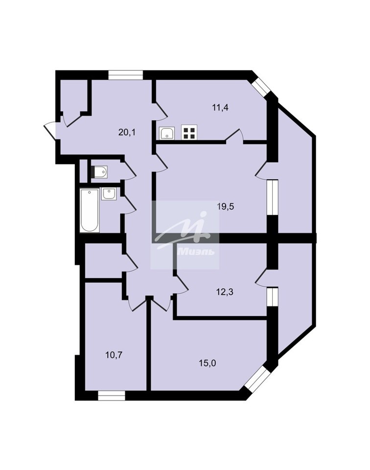 Продается 4-комнатная квартира, площадью 98.10 кв.м. Москва, переулок 3-й Крутицкий, дом 13