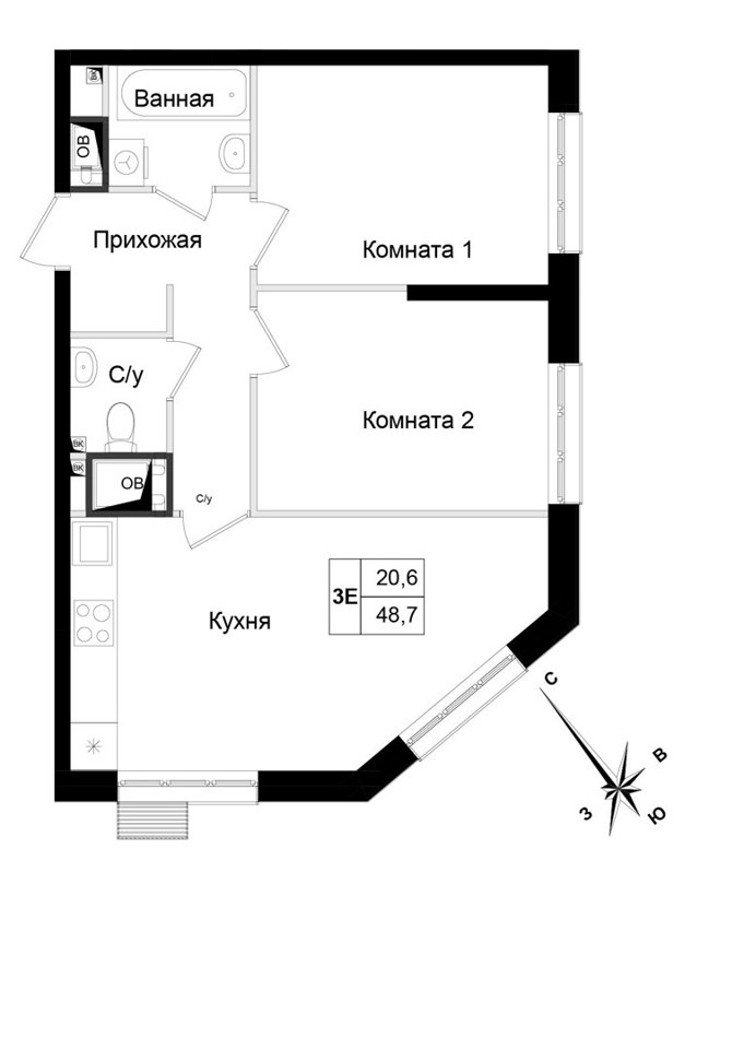 Продается 2-комнатная квартира, площадью 48.70 кв.м. Московская область, Химки городской округ, город Химки, улица Имени К. И. Вороницына