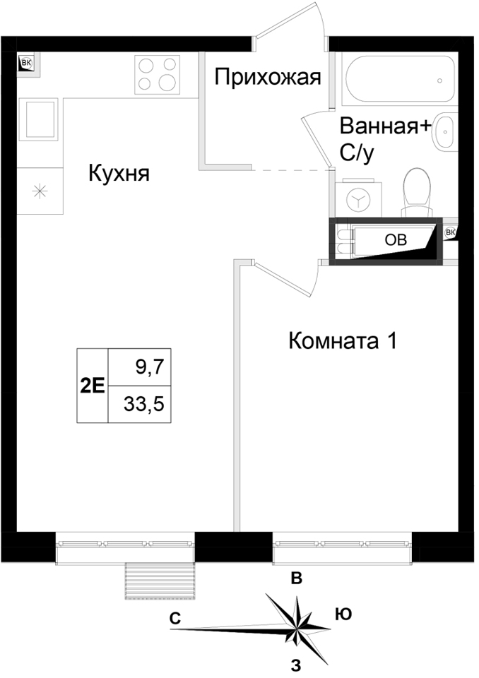 Продается 1-комнатная квартира, площадью 33.50 кв.м. Московская область, Химки городской округ, город Химки, улица Имени К. И. Вороницына