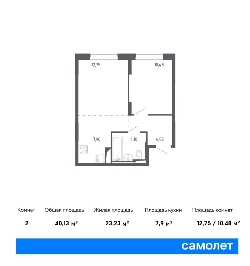 Продается 2-комнатная квартира, площадью 40.10 кв.м. Москва, Ленинградское шоссе, дом к2