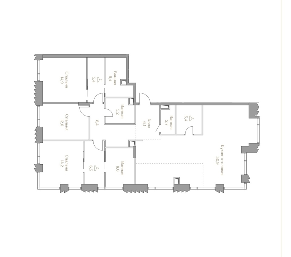 Продается 4-комнатная квартира, площадью 146.70 кв.м. Москва, набережная Лужнецкая