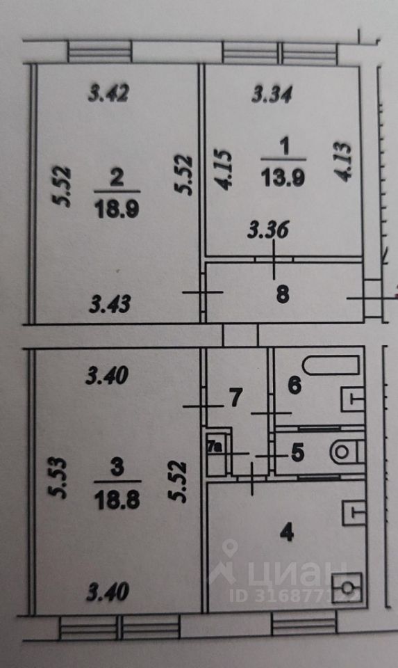 Продается 3-комнатная квартира, площадью 72.70 кв.м. Москва, улица 8-я Соколиной Горы, дом 18к1