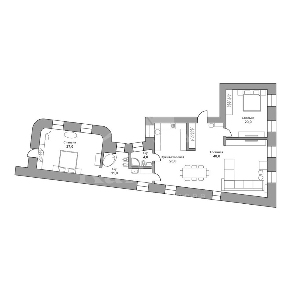 Продается 3-комнатная квартира, площадью 131.40 кв.м. Москва, Никитский бульвар, дом 12