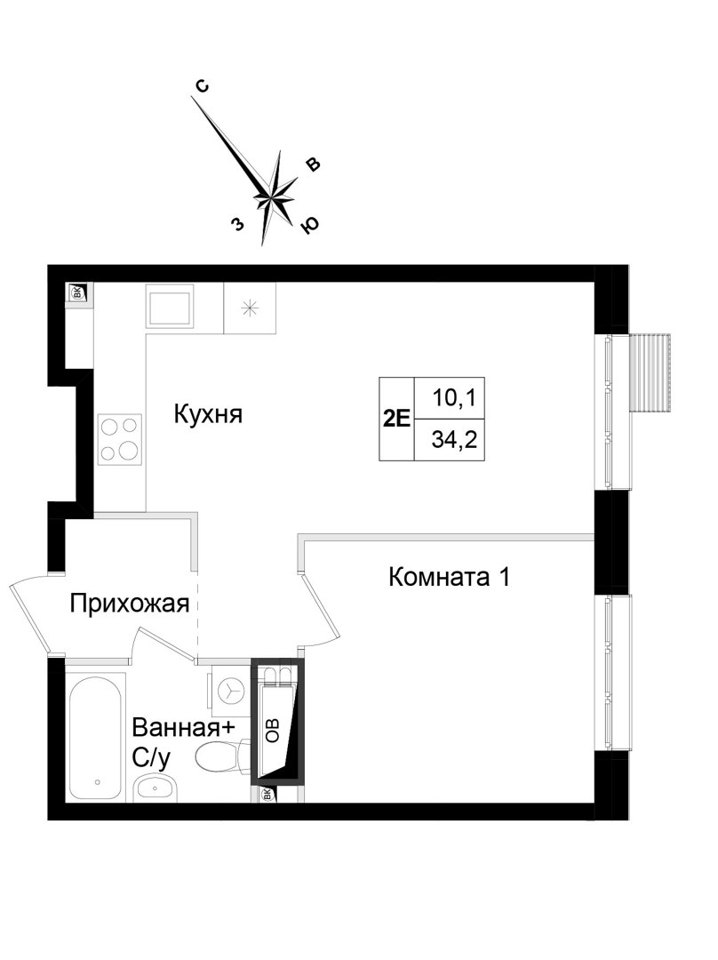 Продается 1-комнатная квартира, площадью 34.20 кв.м. Московская область, Химки городской округ, город Химки, улица Имени К. И. Вороницына