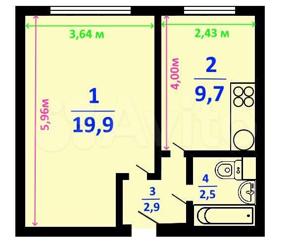 Продается 1-комнатная квартира, площадью 35.00 кв.м. Москва, улица Полярная, дом 40