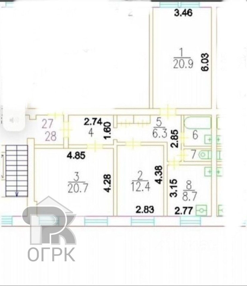 Продается 3-комнатная квартира, площадью 80.00 кв.м. Москва, улица Строителей