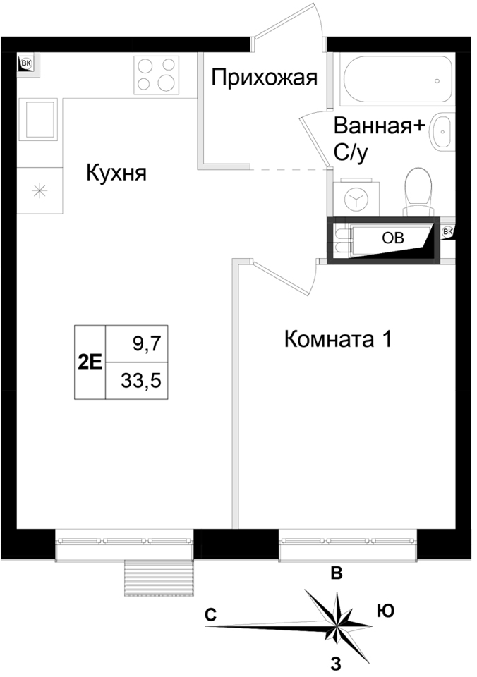 Продается 1-комнатная квартира, площадью 33.50 кв.м. Московская область, Химки городской округ, город Химки, улица Имени К. И. Вороницына