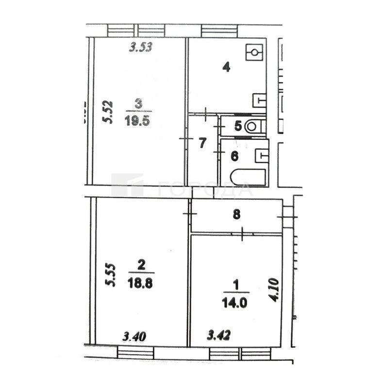 Продается 3-комнатная квартира, площадью 71.40 кв.м. Москва, улица 8-я Соколиной Горы, дом 13