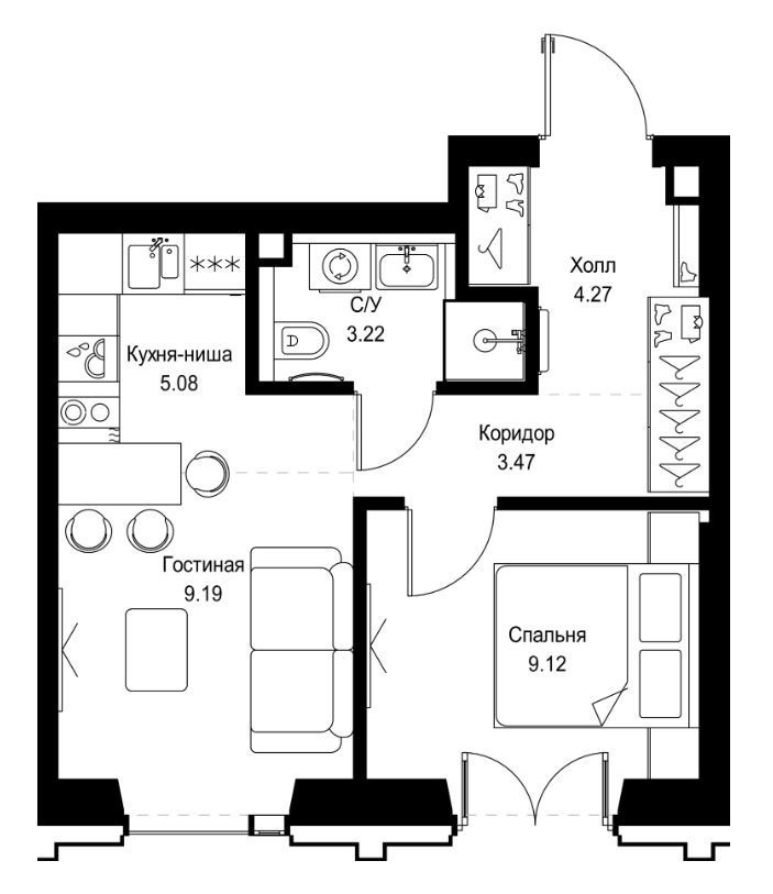 Продается 1-комнатная квартира, площадью 35.00 кв.м. Москва, улица Верейская, дом 29