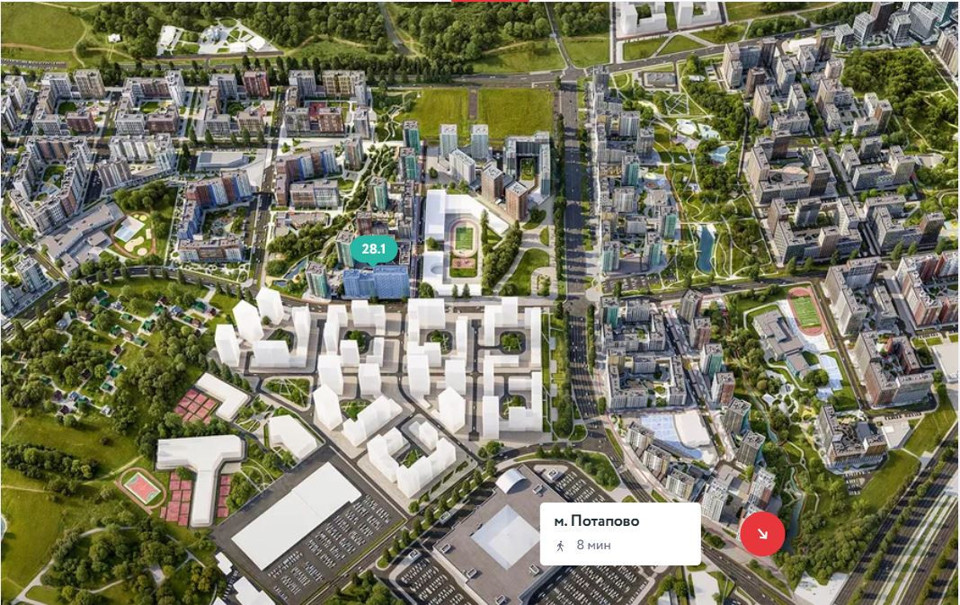 Продается 1-комнатная квартира, площадью 22.60 кв.м. Москва, Московская аллея