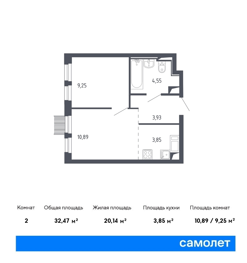 Продается 2-комнатная квартира, площадью 32.50 кв.м. Москва, Ленинградское шоссе, дом к2