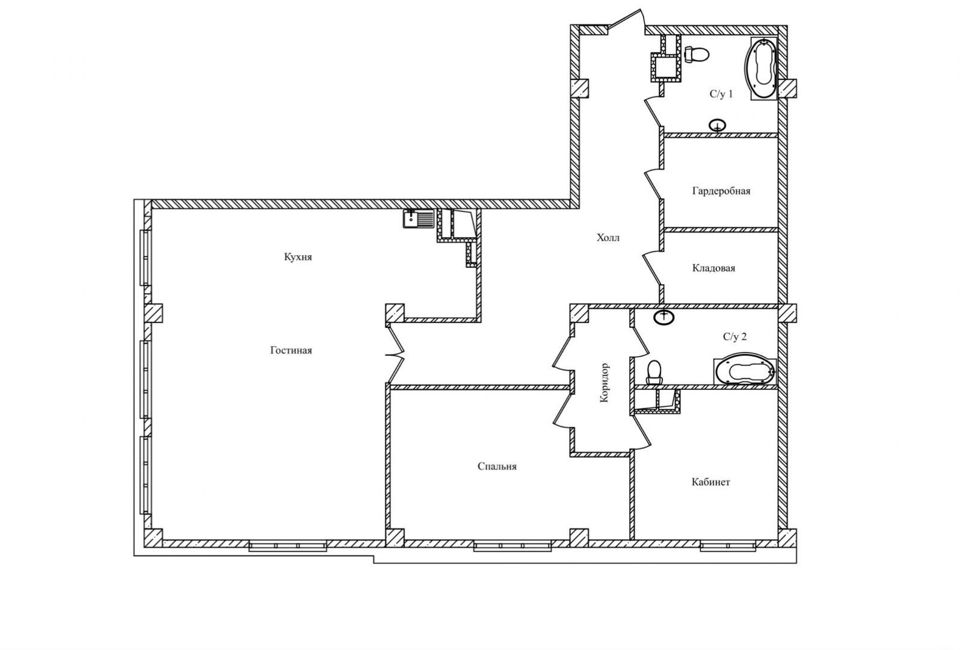 Продается 3-комнатная квартира, площадью 170.60 кв.м. Москва, переулок Малый Строченовский
