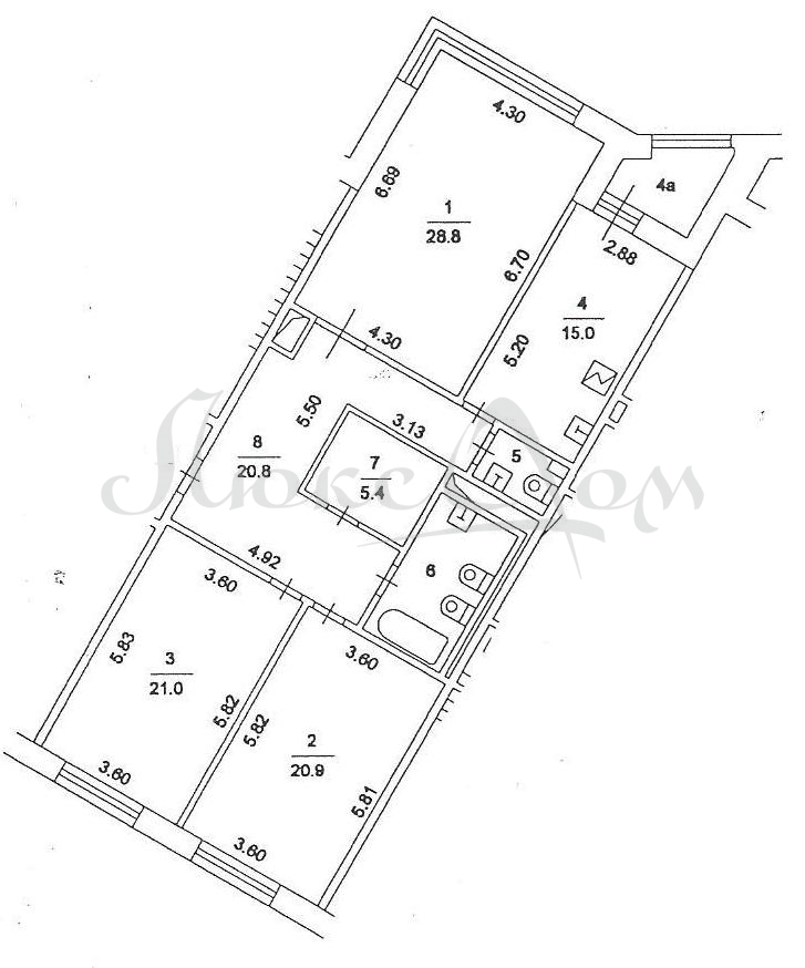 Продается 3-комнатная квартира, площадью 121.20 кв.м. Москва, переулок Ружейный, дом 3