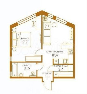 Продается 1-комнатная квартира, площадью 50.60 кв.м. Москва, улица Сосинская