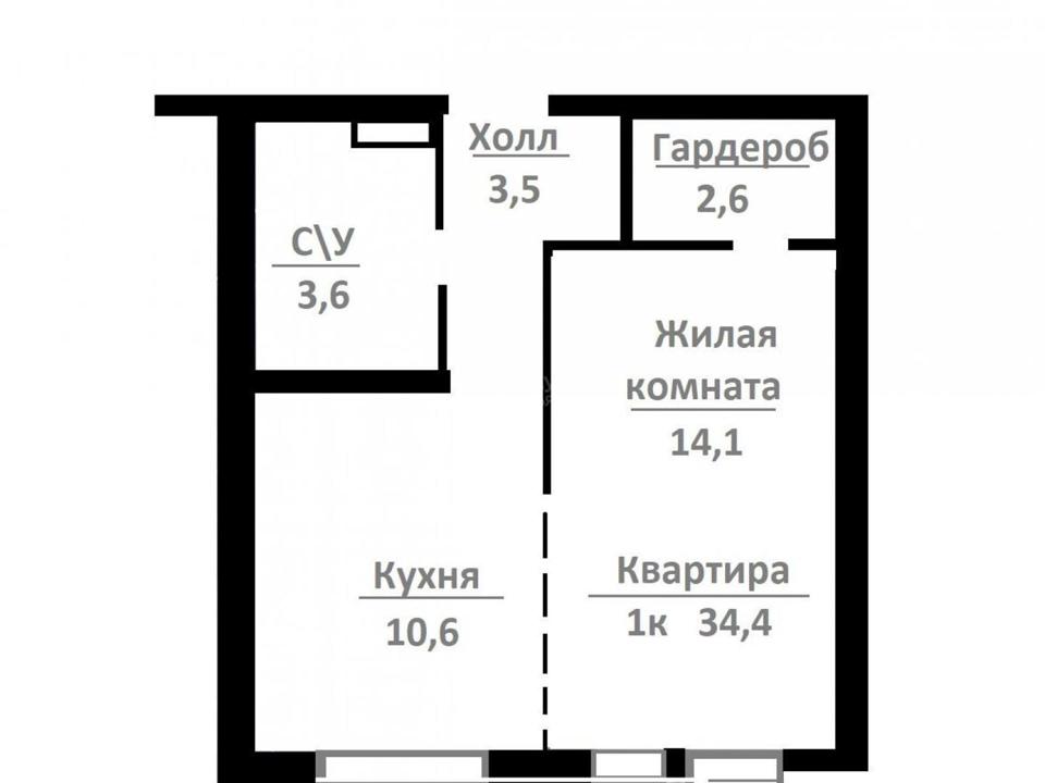 Продается 1-комнатная квартира, площадью 34.80 кв.м. Москва, улица Муравская, дом 42к3
