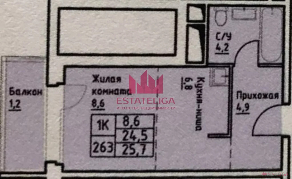 Продается 1-комнатная квартира, площадью 25.70 кв.м. Москва, проезд 1-й Грайвороновский, дом 1