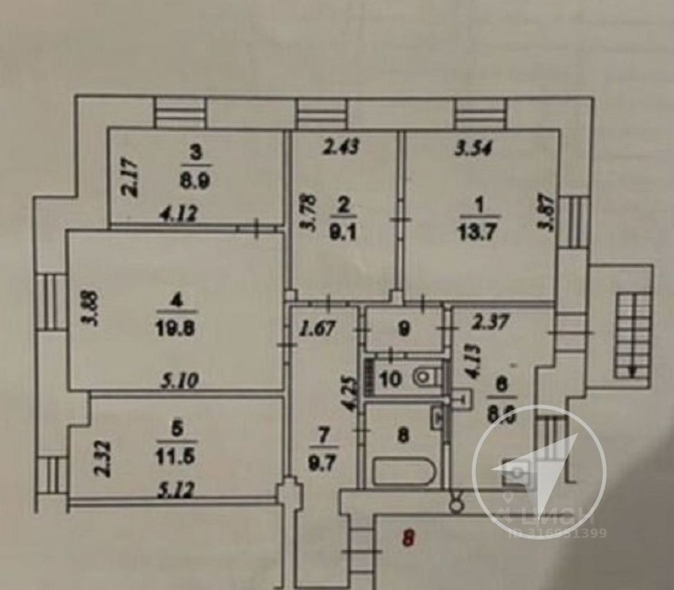 Продается 3-комнатная квартира, площадью 87.90 кв.м. Москва, улица Новый Арбат, дом 30/9