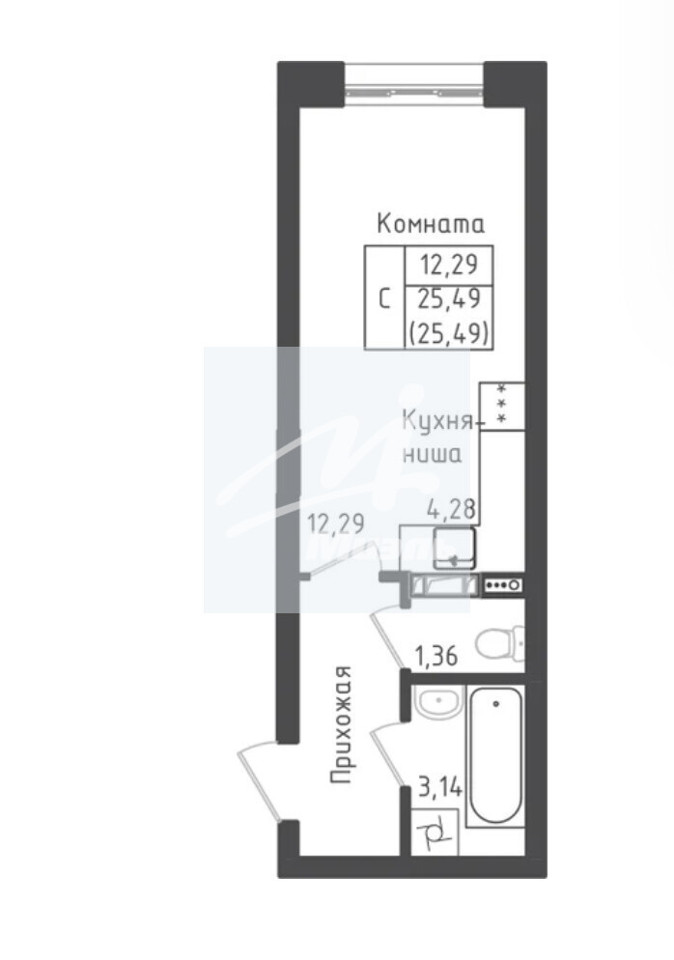 Продается 1-комнатная квартира, площадью 25.00 кв.м. Московская область, Химки городской округ, поселок Лунёво, улица Гаражная