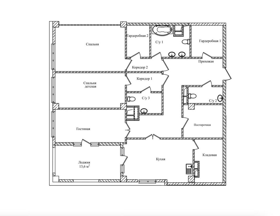 Продается 3-комнатная квартира, площадью 162.90 кв.м. Москва, переулок Большой Строченовский, дом 9