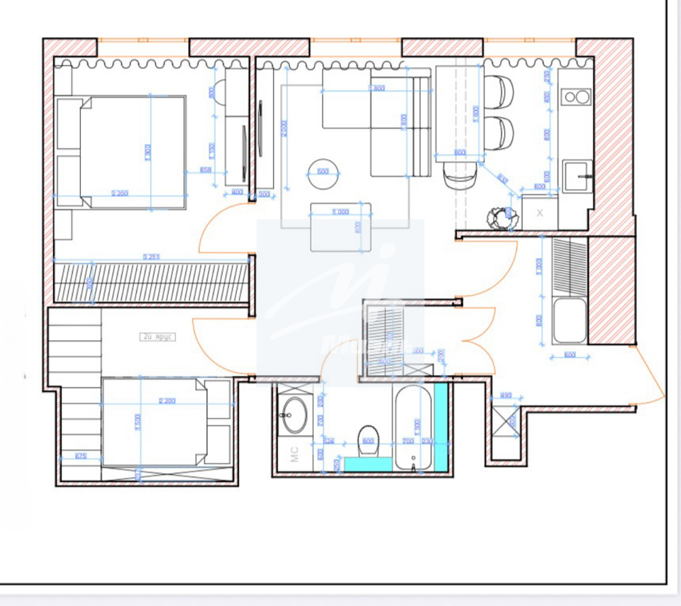 Продается 3-комнатная квартира, площадью 55.70 кв.м. Москва, улица 1-я Тверская-Ямская, дом 13с1