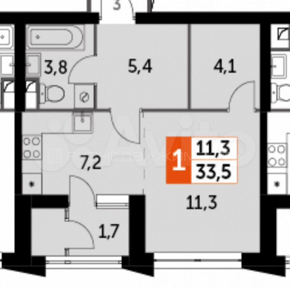 Продается 1-комнатная квартира, площадью 35.00 кв.м. Москва, проезд Строительный, дом 9