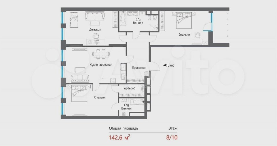 Продается 3-комнатная квартира, площадью 142.00 кв.м. Москва, переулок Казарменный, дом 3