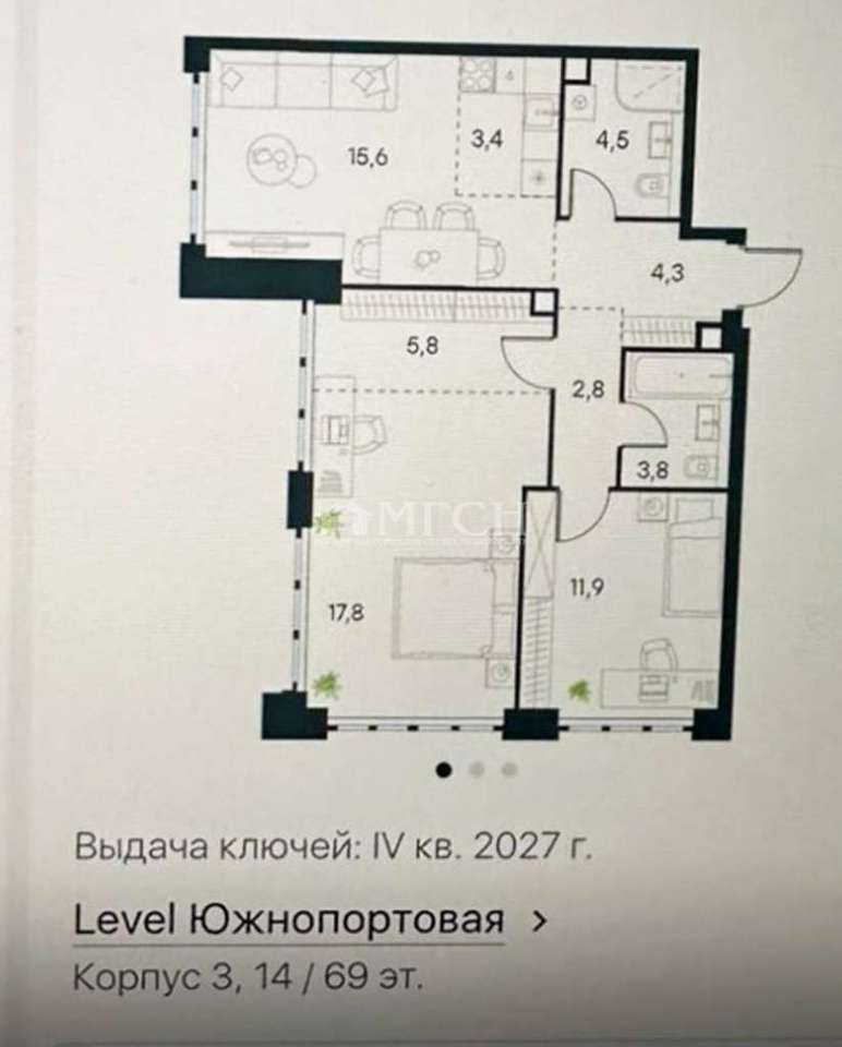 Продается 3-комнатная квартира, площадью 70.00 кв.м. Москва, улица Южнопортовая