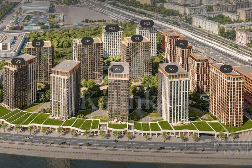 Продается 1-комнатная квартира, площадью 49.70 кв.м. Москва, набережная Лужнецкая