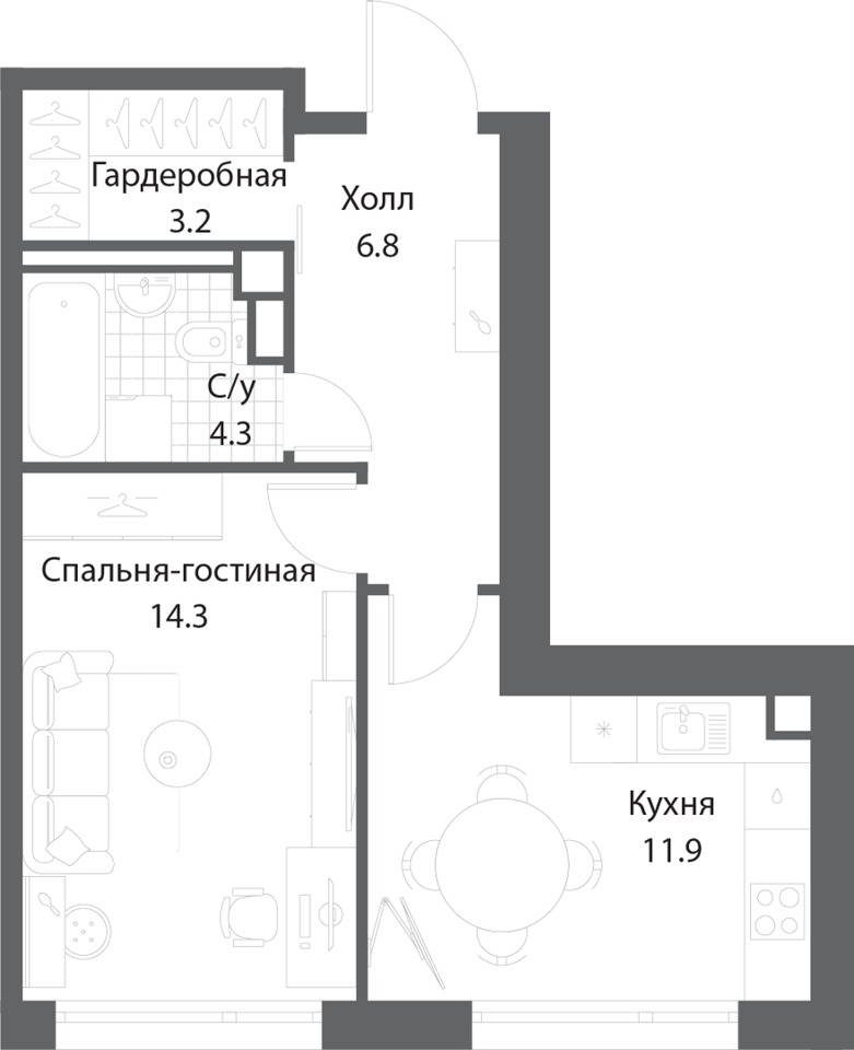 Продается 1-комнатная квартира, площадью 40.10 кв.м. Москва, улица Автозаводская, дом 23стр184