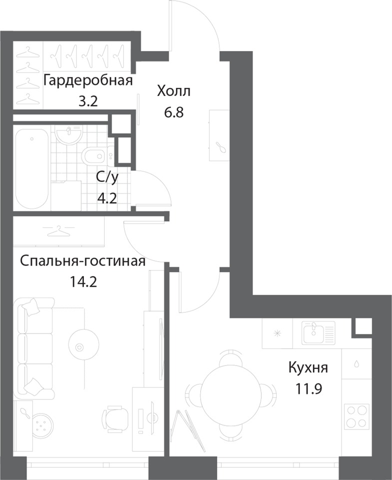 Продается 1-комнатная квартира, площадью 39.90 кв.м. Москва, улица Автозаводская, дом 23стр184