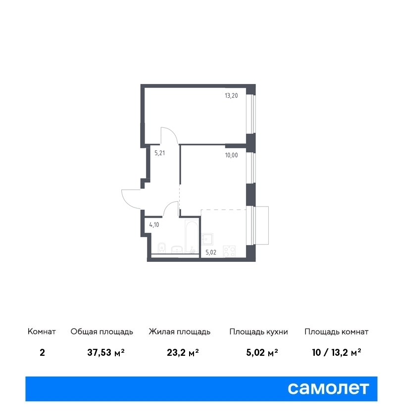 Продается 2-комнатная квартира, площадью 37.50 кв.м. Москва, улица Донецкая, дом вл. 30