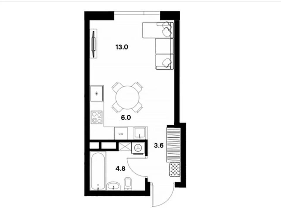 Продается 1-комнатная квартира, площадью 27.40 кв.м. Москва, улица Лётная, дом 95Бк2