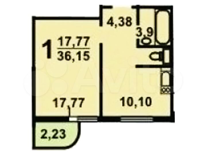 Продается 1-комнатная квартира, площадью 36.80 кв.м. Москва, улица Ярцевская, дом 27к7