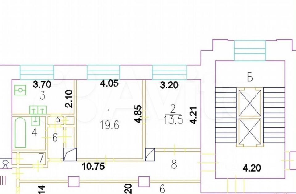 Продается 2-комнатная квартира, площадью 63.80 кв.м. Москва, набережная Смоленская, дом 2а