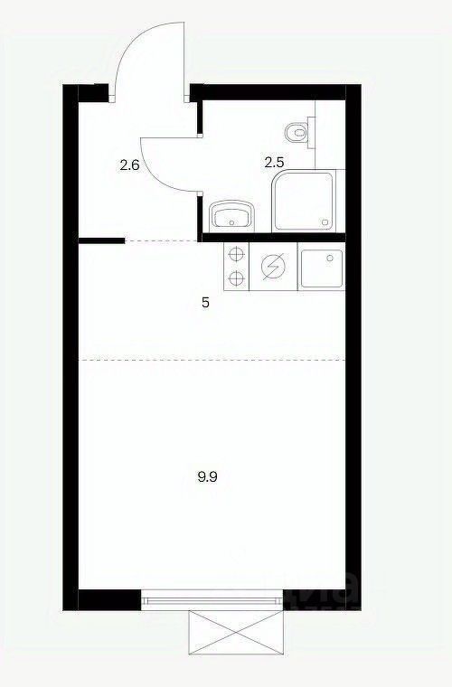 Продается 1-комнатная квартира, площадью 20.00 кв.м. Москва, улица Люблинская, дом 80к4