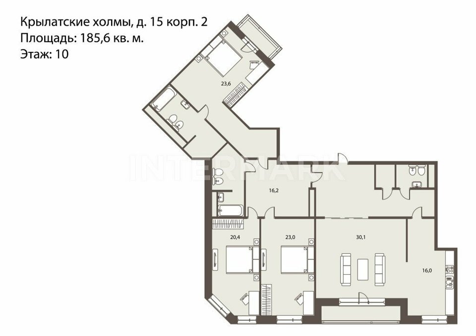 Продается 4-комнатная квартира, площадью 191.00 кв.м. Москва, улица Крылатские Холмы, дом 15к2