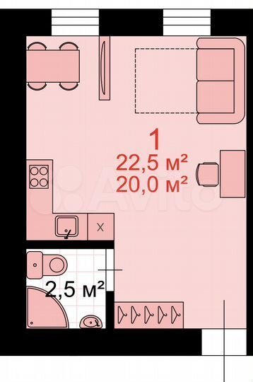 Продается 1-комнатная квартира, площадью 22.80 кв.м. Москва, улица Маросейка, дом 13с3