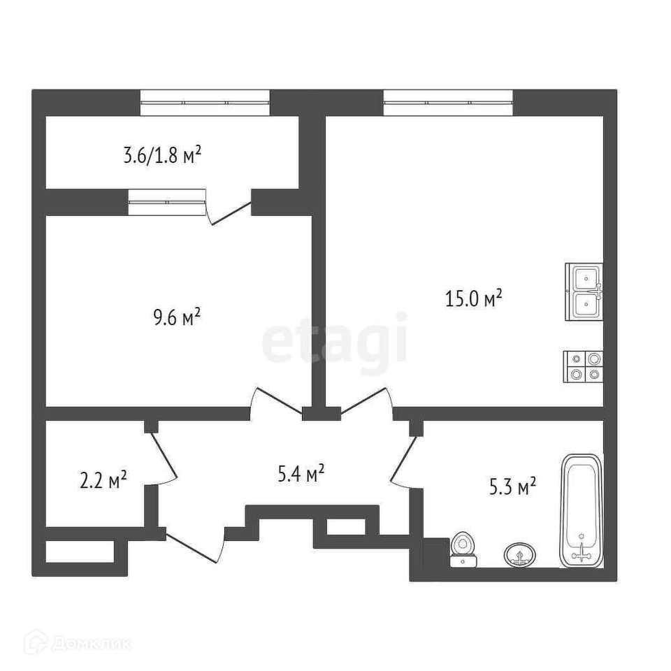 Продается 1-комнатная квартира, площадью 39.30 кв.м. Москва, улица Вильгельма Пика, дом 1