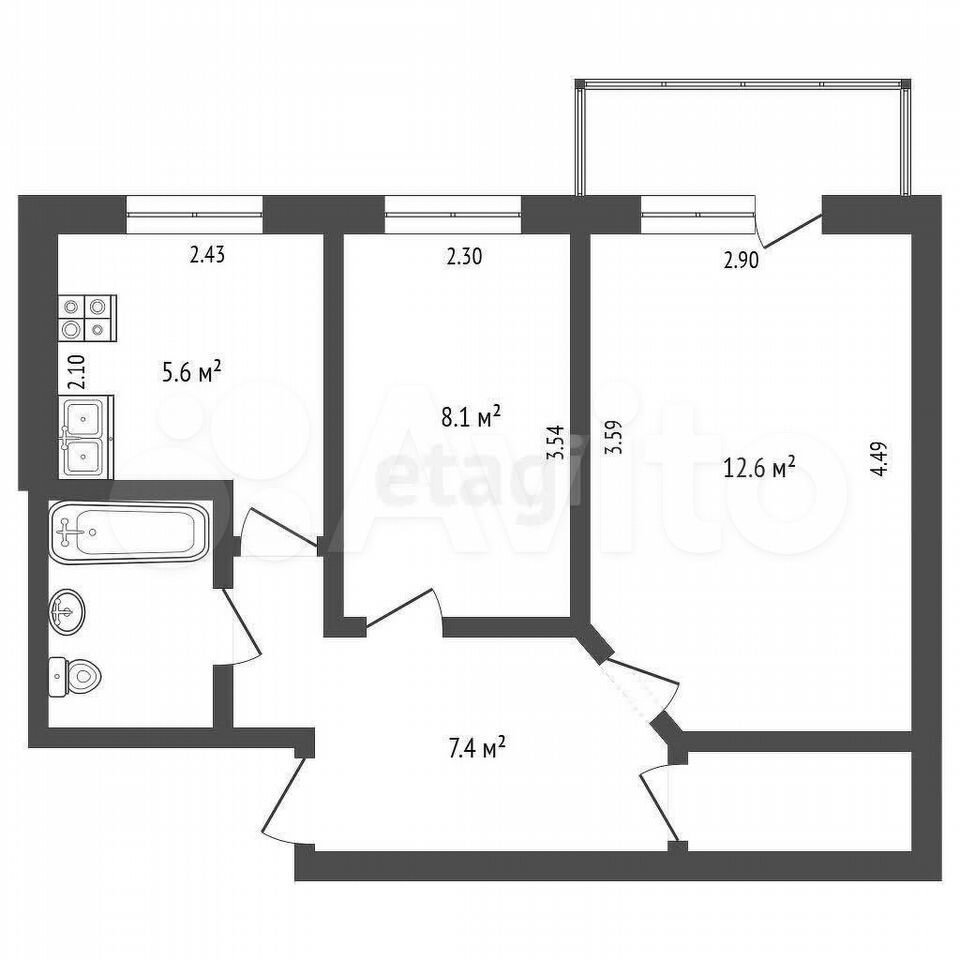 Продается 2-комнатная квартира, площадью 40.00 кв.м. Москва, улица Федоскинская, дом 2