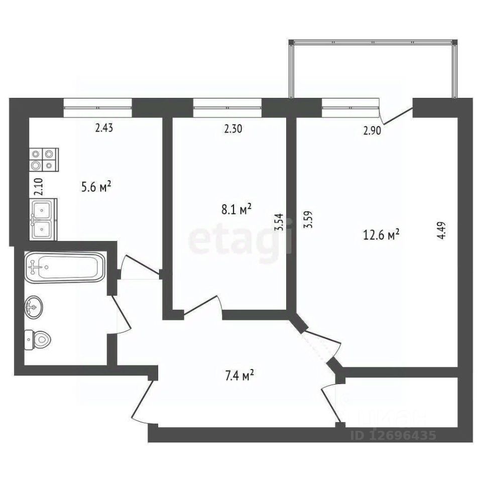 Продается 2-комнатная квартира, площадью 40.20 кв.м. Москва, улица Федоскинская, дом 2