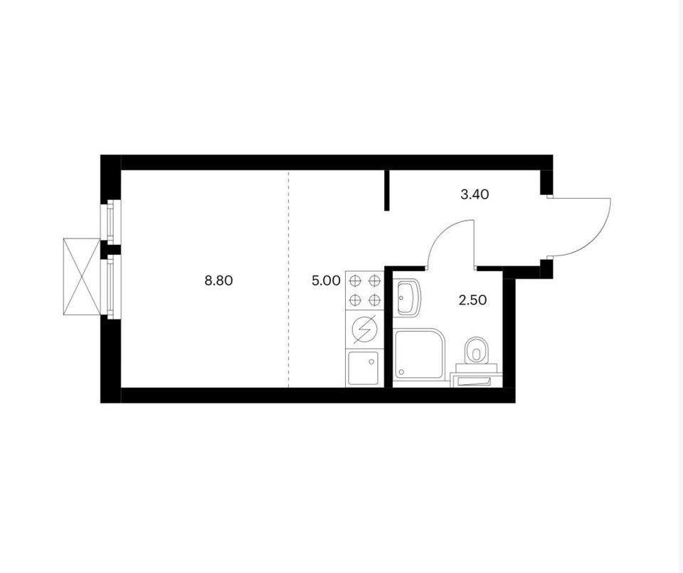 Продается 1-комнатная квартира, площадью 19.70 кв.м. Москва, улица Просторная, дом 7